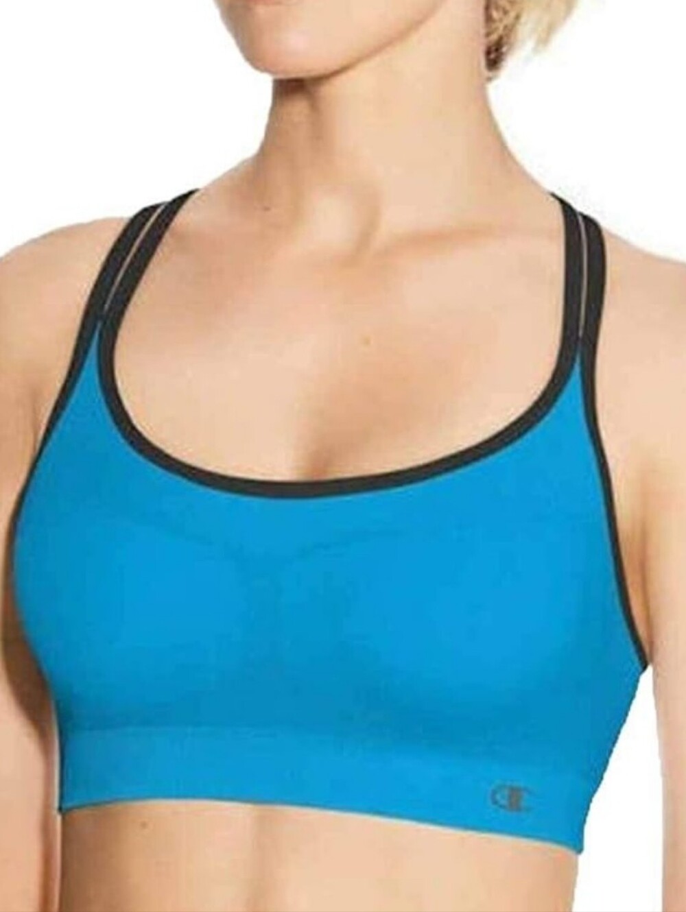 Champion HIGH support Sports Bra Blue Vibrant Pink Razorback Size 34B 12B